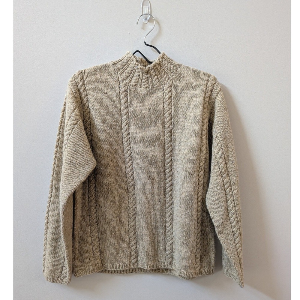 Vintage Orvis Fisherman Cable Knit Wool Roll Neck Sweater Unisex